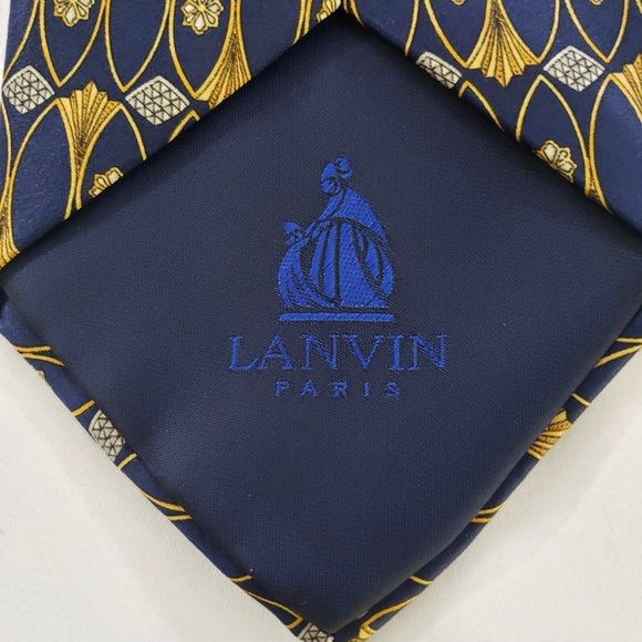 Men's 100% Silk Lanvin Paris Necktie - Picture 3 of 7